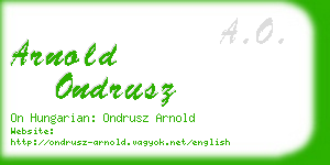 arnold ondrusz business card